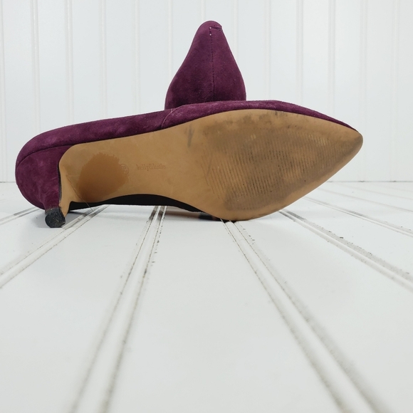 Kelly & Katie Venus Purple Leather Suede Pointy Toe Heels B502 - Picture 11 of 12